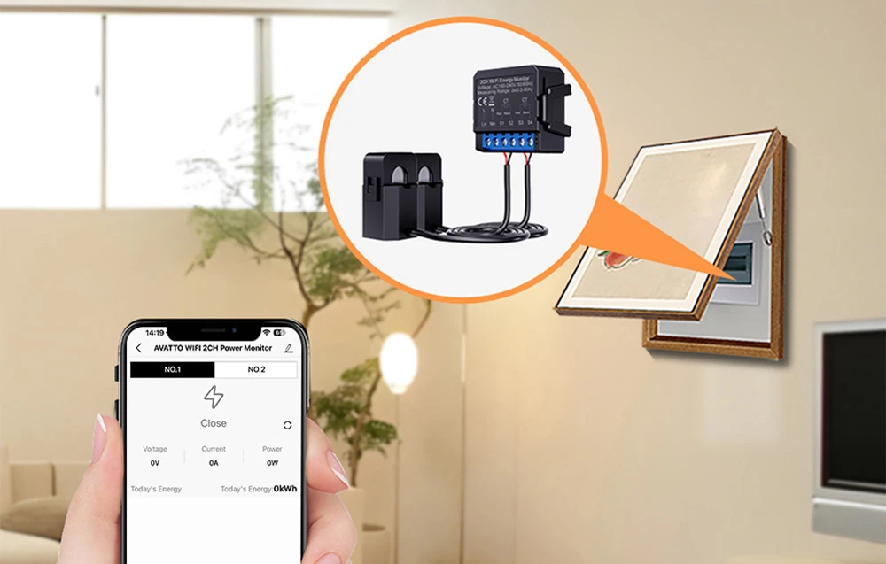 Avatto WiFi WPM16-2 smart bi-directional energy meter aprašymas - Prekės nuotrauka