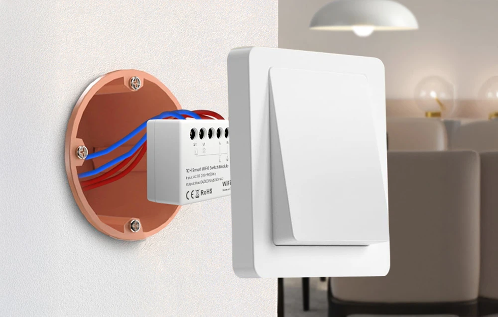 Avatto Išmani relė Wi-Fi 6, 230Vac, 8A, MINI, su energijos matavimu, TUYA / Smart Life aprašymas - Prekės nuotrauka