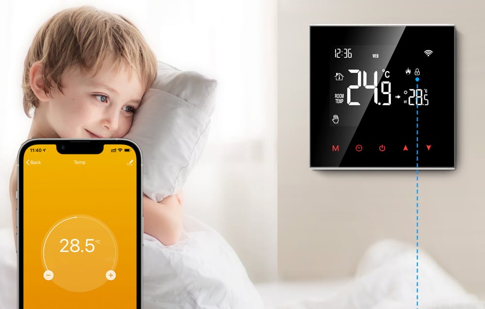 Išmanusis katilo šildymo termostatas Avatto WT100 3A WiFi Tuya aprašymas - Prekės nuotrauka Išmanusis katilo šildymo termostatas Avatto WT100 3A WiFi Tuya aprašymas - Prekės nuotrauka