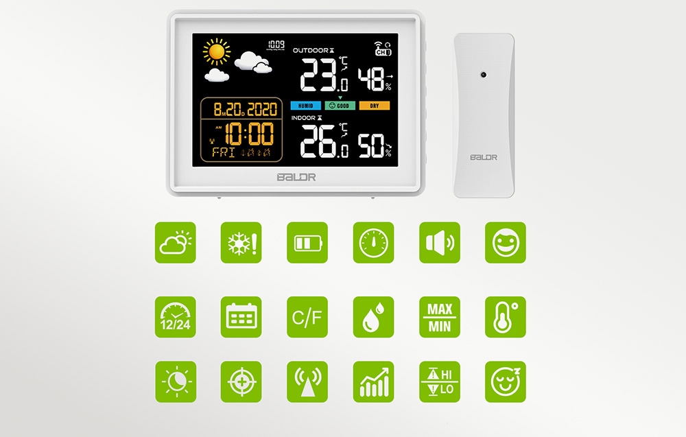 Rainpoint BALDRTHERM B0359WST2H2PR Orų stotelė with Outdoor Sensor aprašymas - Prekės nuotrauka