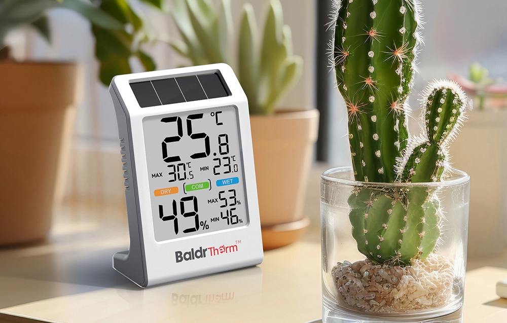 Rainpoint BALDRTHERM B0590TH-V6 Solar-Powered Thermohygrometer with a Large Screen aprašymas - Prekės nuotrauka