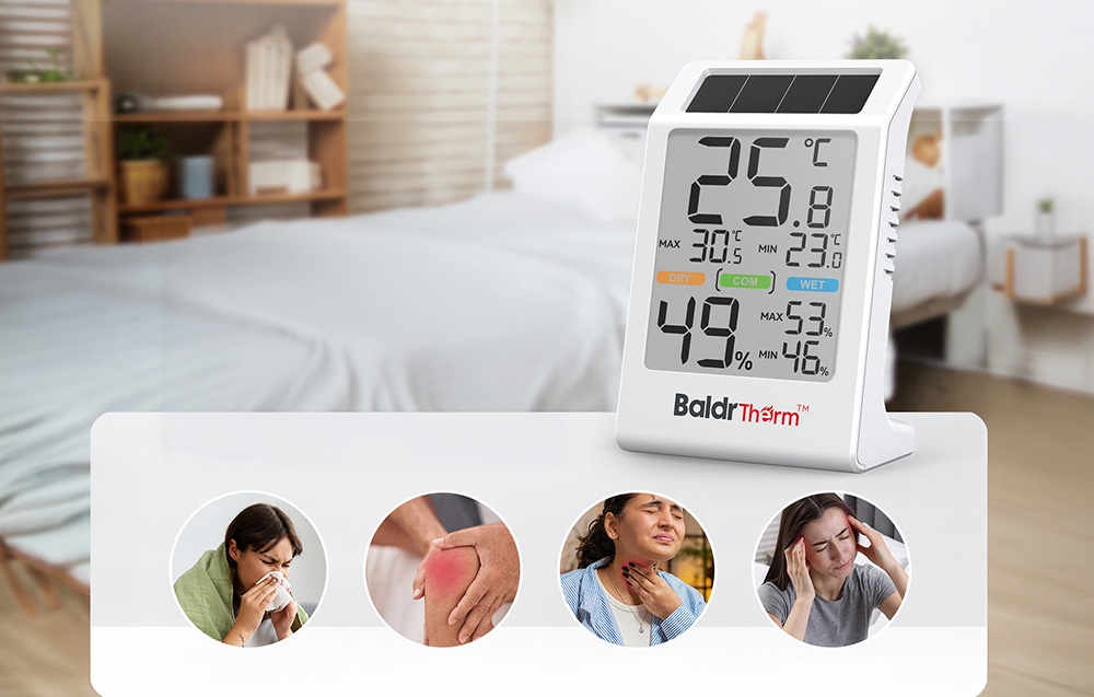 Rainpoint BALDRTHERM B0590TH-V6 Solar-Powered Thermohygrometer with a Large Screen aprašymas - Prekės nuotrauka