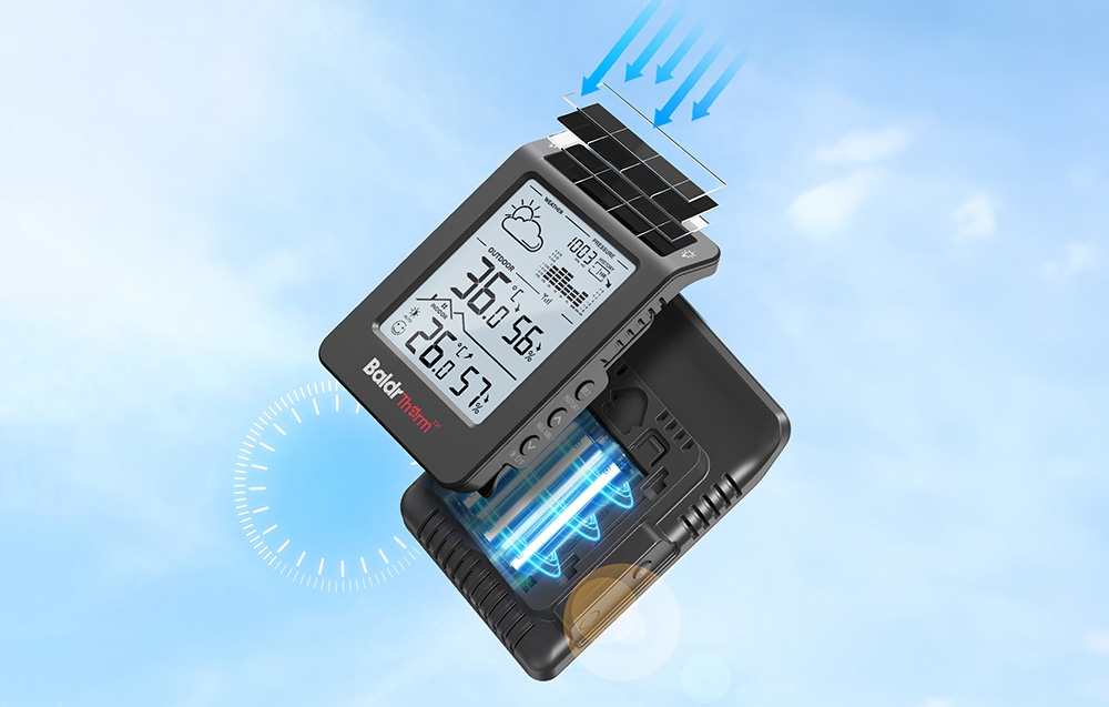 Rainpoint BALDRTHERM B0596WT2H2P-V1 Solar-Powered Orų stotelė (Juodas) aprašymas - Prekės nuotrauka