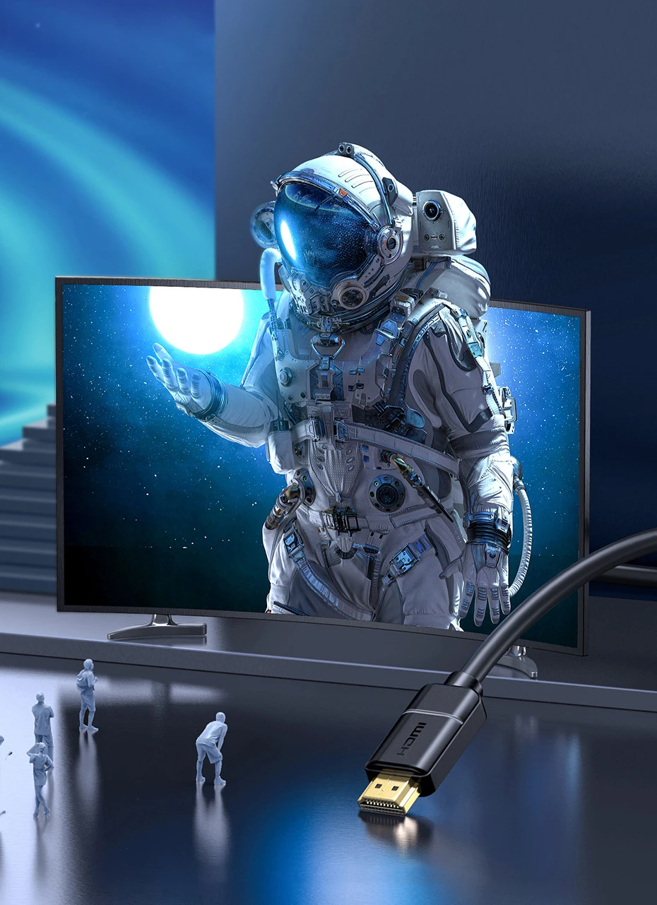 Baseus HDMI - HDMI 2.0 4K 30Hz kabelis 3D HDR 18Gbps 5m Juodas aprašymas - Prekės nuotrauka Baseus HDMI - HDMI 2.0 4K 30Hz kabelis 3D HDR 18Gbps 5m Juodas aprašymas - Prekės nuotrauka
