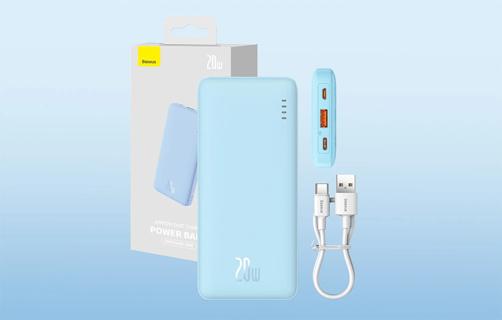 Baseus Airpow 10000 mAh 20W maitinimo blokas (mėlynas) aprašymas - Prekės nuotrauka Baseus Airpow 10000 mAh 20W maitinimo blokas (mėlynas) aprašymas - Prekės nuotrauka
