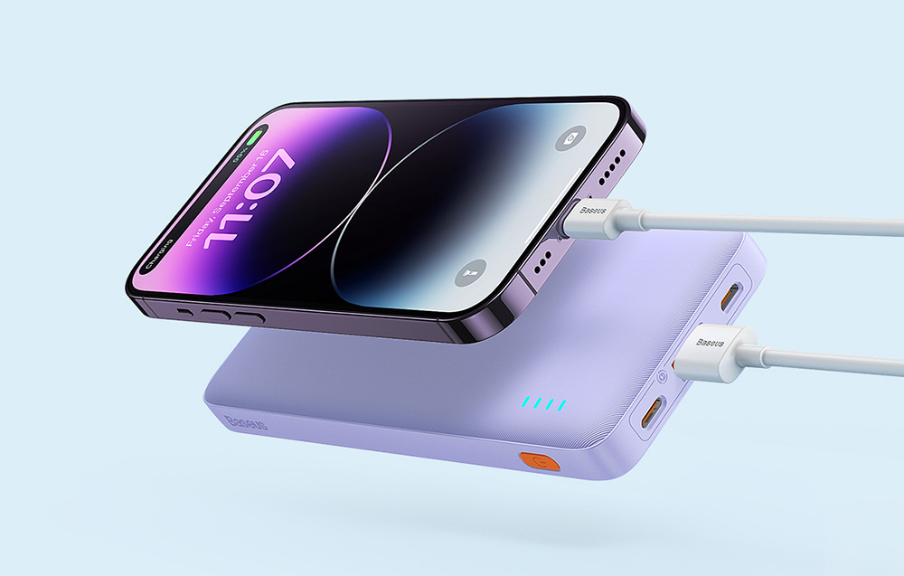 Baseus Airpow 10000mAh 20W Powerbank (violetinė) aprašymas - Prekės nuotrauka
