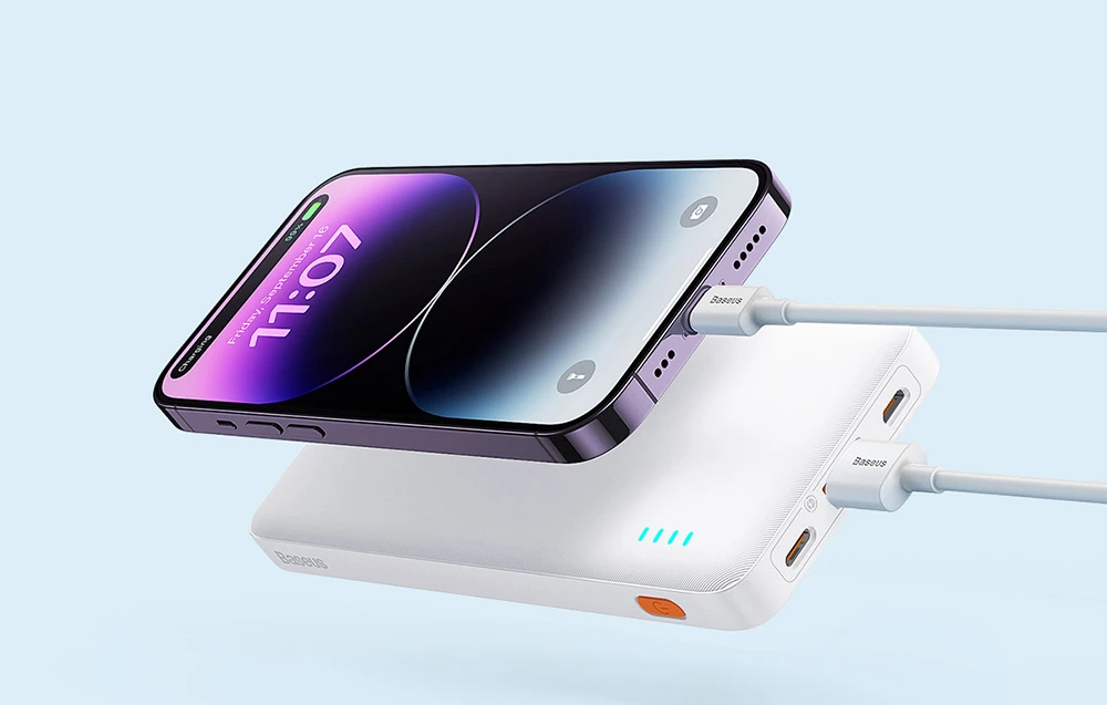 Baseus Airpow 10000mAh 20W maitinimo blokas (baltas) aprašymas - Prekės nuotrauka