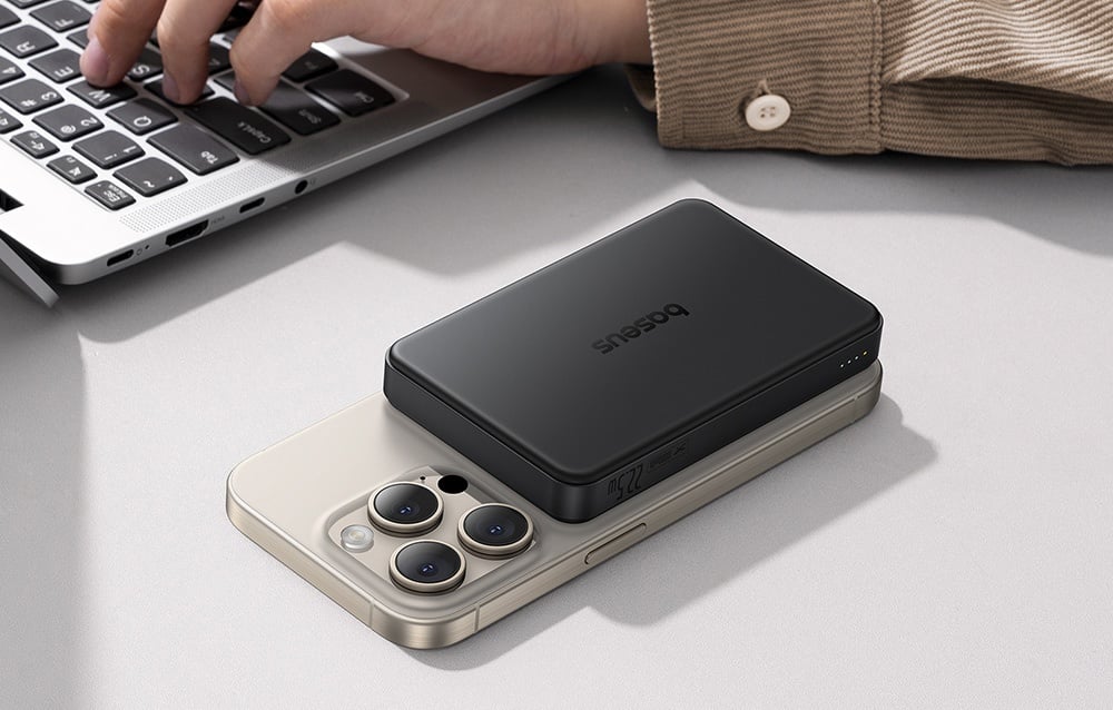 Baseus Airpow II Qi2 USB USB-C 22.5W 10000mAh juodas aprašymas - Prekės nuotrauka