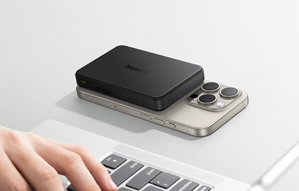 Baseus Airpow II Qi2 USB USB-C 22.5W 10000mAh juodas aprašymas - Prekės nuotrauka