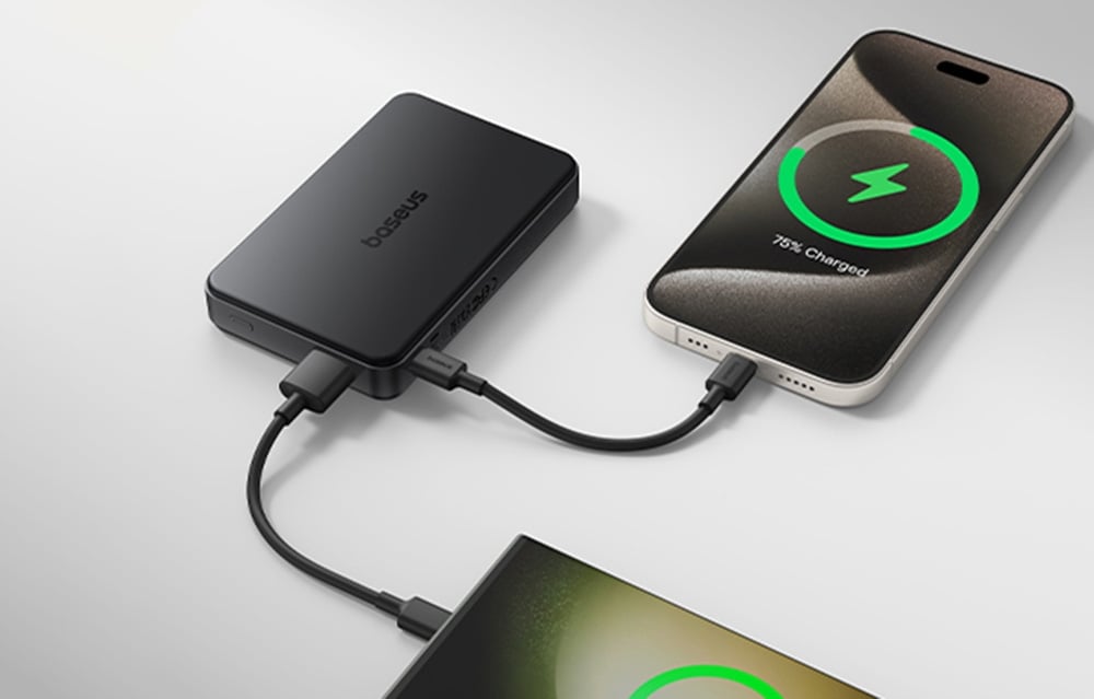 Baseus Airpow II Qi2 USB USB-C 22.5W 10000mAh juodas aprašymas - Prekės nuotrauka