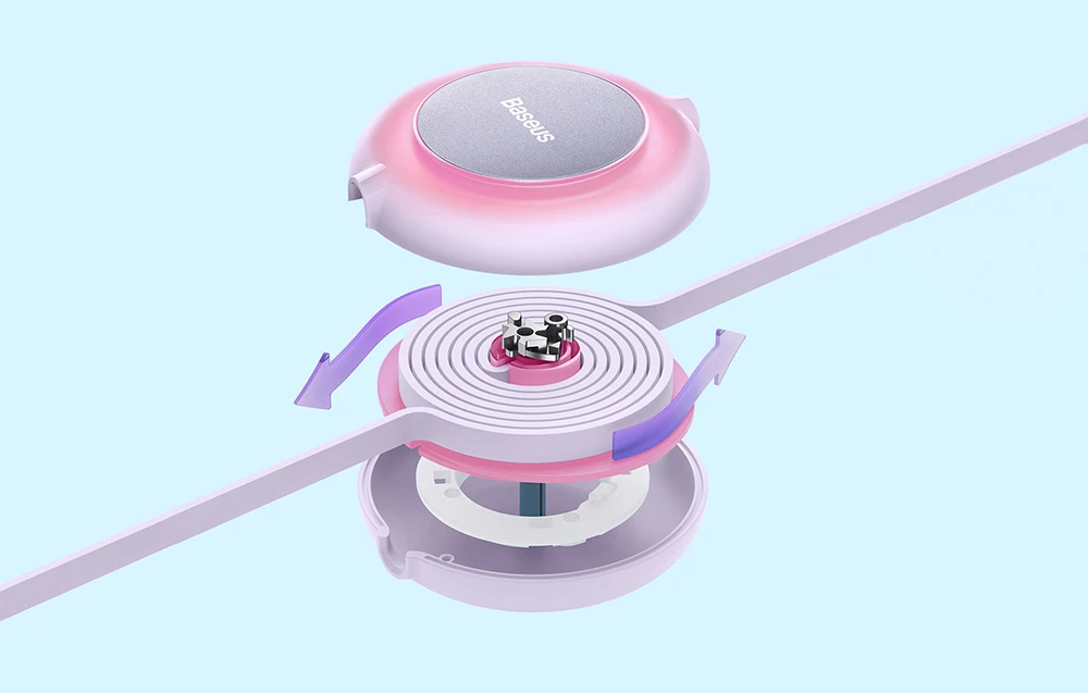 Baseus Bright Mirror 2 3-in-1 USB kabelis skirtas micro USB - USB-C - Lightning 3.5A 1.1m – Violetinė aprašymas - Prekės nuotrauka