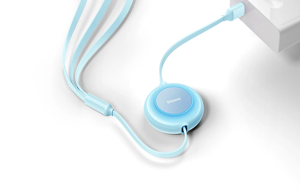 Baseus Bright Mirror 2 USB 3-in-1 kabelis skirtas micro USB - USB-C - Lightning 3.5A 1.1m – mėlynas aprašymas - Prekės nuotrauka