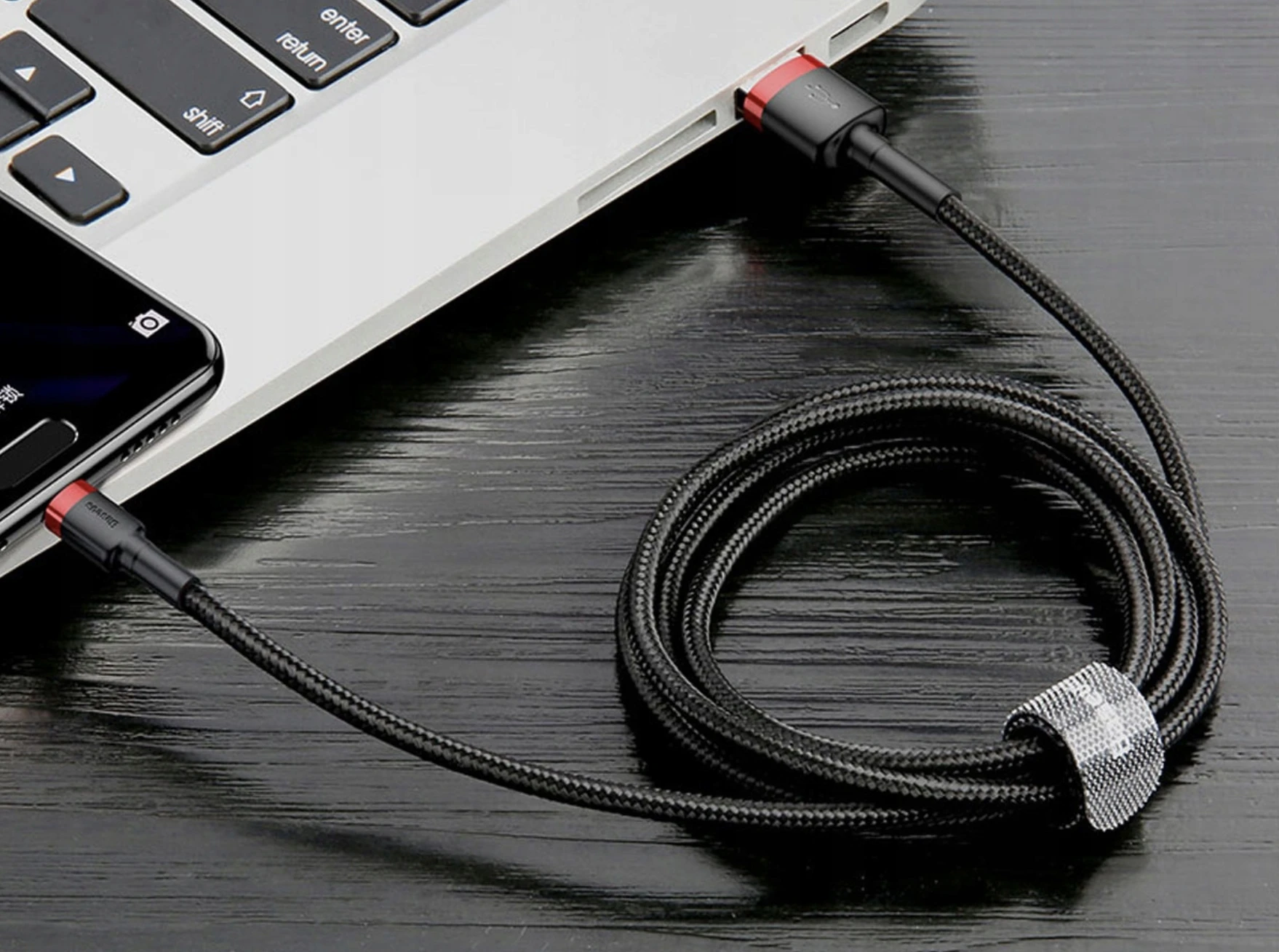 Baseus Cafule kabelis USB-C 2A 2m - Raudonas / Juodas aprašymas - Prekės nuotrauka Baseus Cafule kabelis USB-C 2A 2m - Raudonas / Juodas aprašymas - Prekės nuotrauka