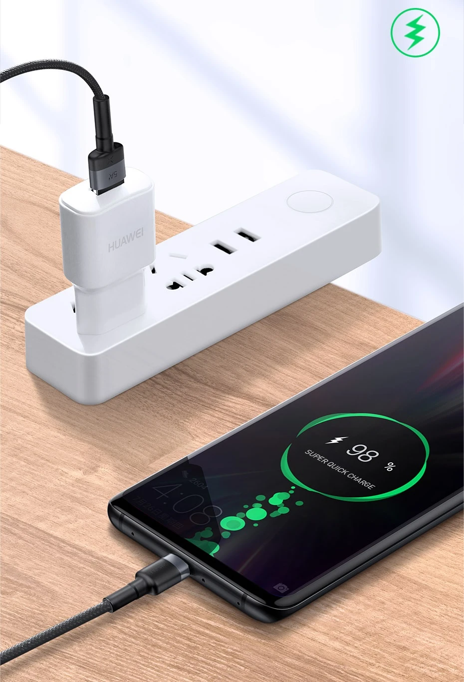 Baseus Cafule USB-C laidas Huawei SuperCharge QC 3.0 5A 1m - Juodas / Pilkas aprašymas - Prekės nuotrauka Baseus Cafule USB-C laidas Huawei SuperCharge QC 3.0 5A 1m - Juodas / Pilkas aprašymas - Prekės nuotrauka