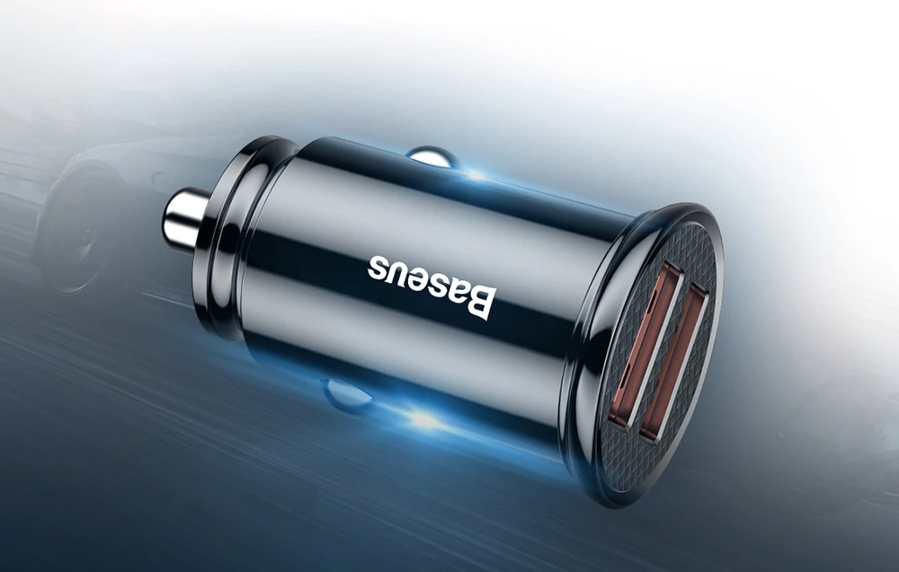 Baseus Circular automobilinis įkroviklis 2xUSB QC3.0 5A 30W - Juodas aprašymas - Prekės nuotrauka Baseus Circular automobilinis įkroviklis 2xUSB QC3.0 5A 30W - Juodas aprašymas - Prekės nuotrauka