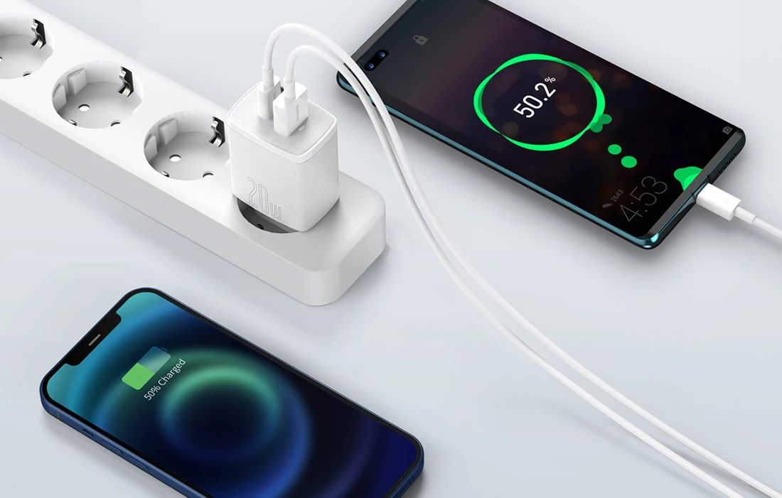 Įkroviklis Baseus Compact Quick Charger 20W USB-C/USB-A baltas CCXJ-B02 aprašymas - Prekės nuotrauka Įkroviklis Baseus Compact Quick Charger 20W USB-C/USB-A baltas CCXJ-B02 aprašymas - Prekės nuotrauka