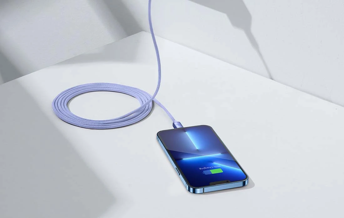 Baseus Crystal kabelis USB-C - Lightning 20W PD 2m - Violetinis aprašymas - Prekės nuotrauka