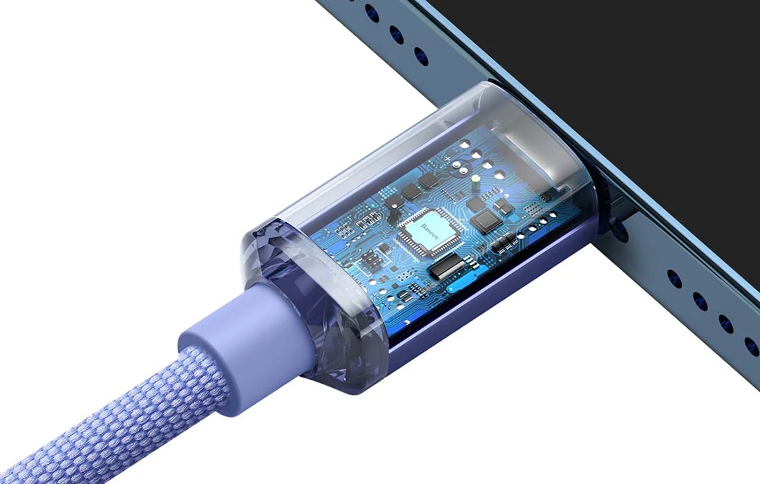 Baseus Crystal kabelis USB-C - Lightning 20W PD 2m - Violetinis aprašymas - Prekės nuotrauka
