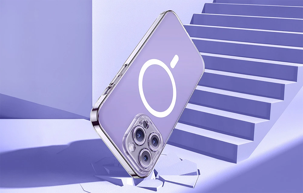 Baseus Crystal serijos magnetinis dėklas, skirtas iPhone 14 Plus + grūdintas stiklas aprašymas - Prekės nuotrauka