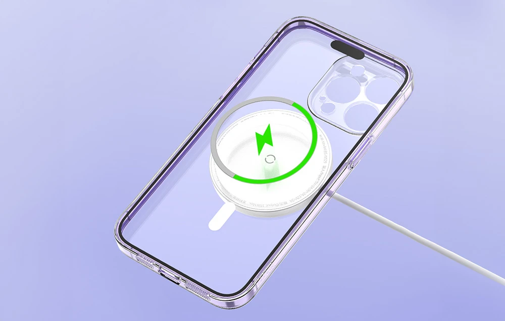 Baseus Crystal serijos magnetinis dėklas, skirtas iPhone 14 Plus + grūdintas stiklas aprašymas - Prekės nuotrauka