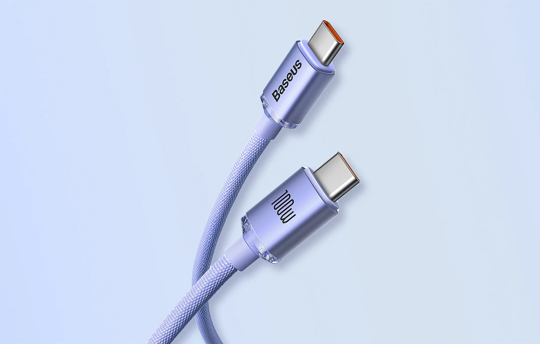 Baseus Crystal Shine USB-C – USB-C laidas 100W 1.2 m – Violetinis aprašymas - Prekės nuotrauka Baseus Crystal Shine USB-C – USB-C laidas 100W 1.2 m – Violetinis aprašymas - Prekės nuotrauka