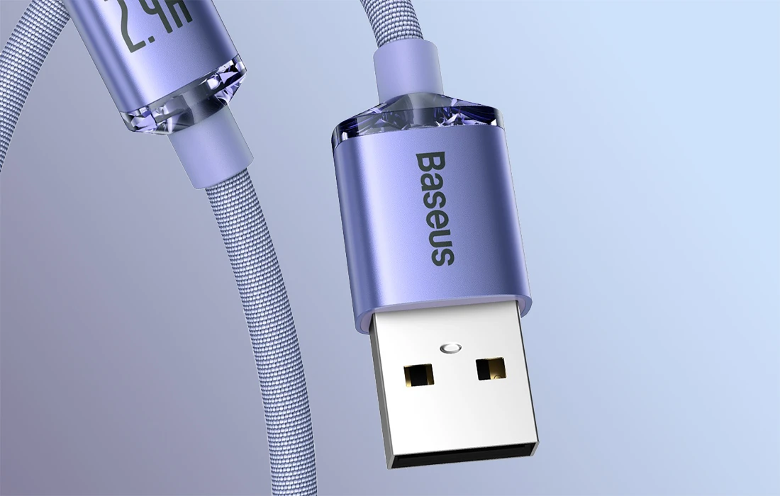 Baseus Crystal Shine kabelis USB - Lightning 2.4A 2m - Violetinis aprašymas - Prekės nuotrauka