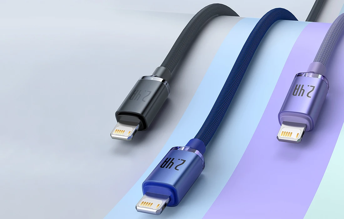 Baseus Crystal Shine kabelis USB į Lightning, 2.4A, 2m juodos spalvos aprašymas - Prekės nuotrauka Baseus Crystal Shine kabelis USB į Lightning, 2.4A, 2m juodos spalvos aprašymas - Prekės nuotrauka