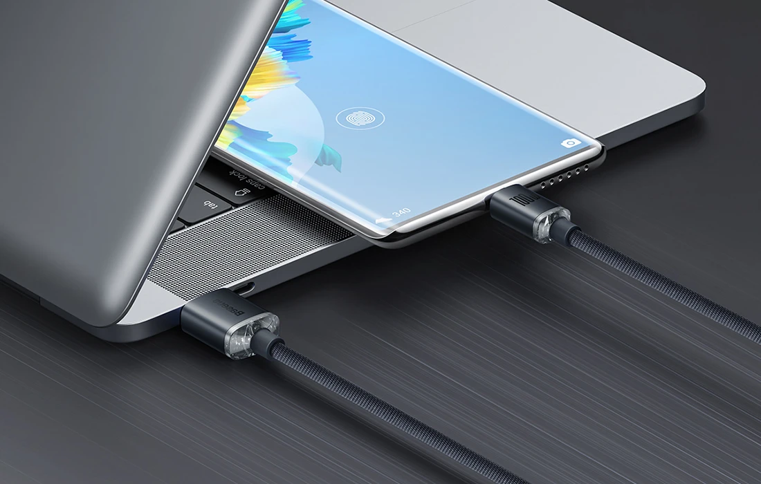 Baseus Crystal USB - USB-C laidas 100W 1.2m - Juodas aprašymas - Prekės nuotrauka Baseus Crystal USB - USB-C laidas 100W 1.2m - Juodas aprašymas - Prekės nuotrauka