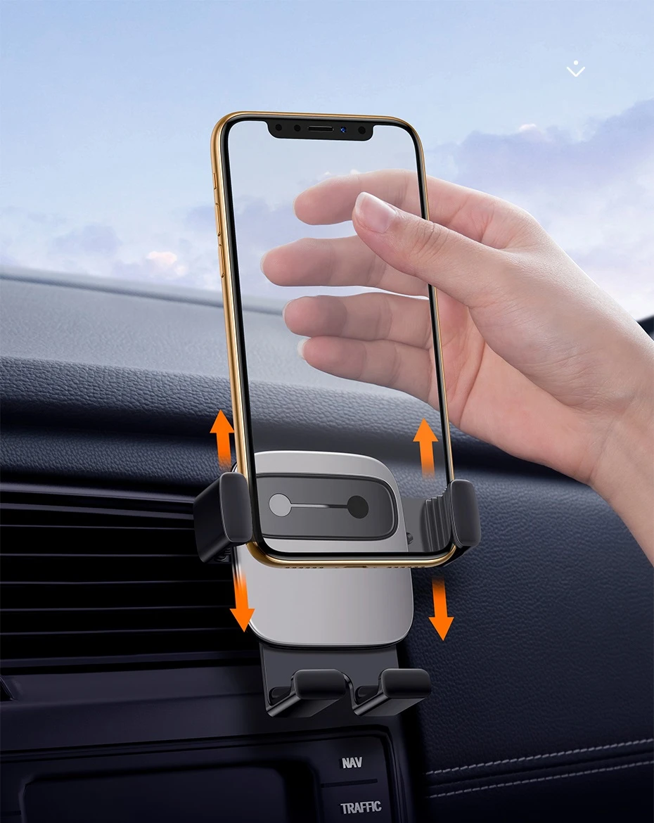 Automobilinis telefono laikiklis Baseus Cube Gravity - Juodas aprašymas - Prekės nuotrauka