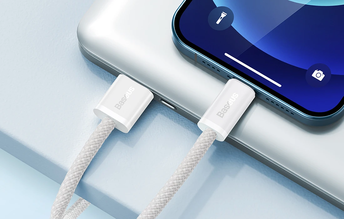 Baseus Dynamic USB - Lightning kabelis 2.4A 2m - Baltas aprašymas - Prekės nuotrauka
