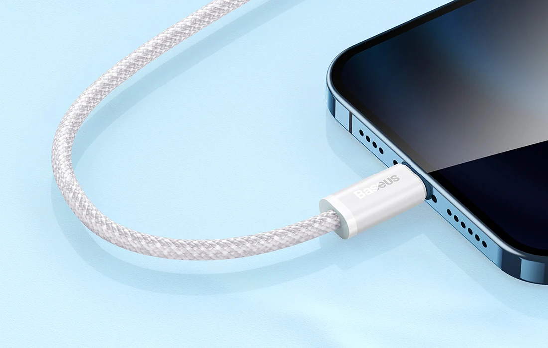 „Baseus Base Dynamic USB - Lightning“ laidas 2.4A 1m - Baltas aprašymas - Prekės nuotrauka