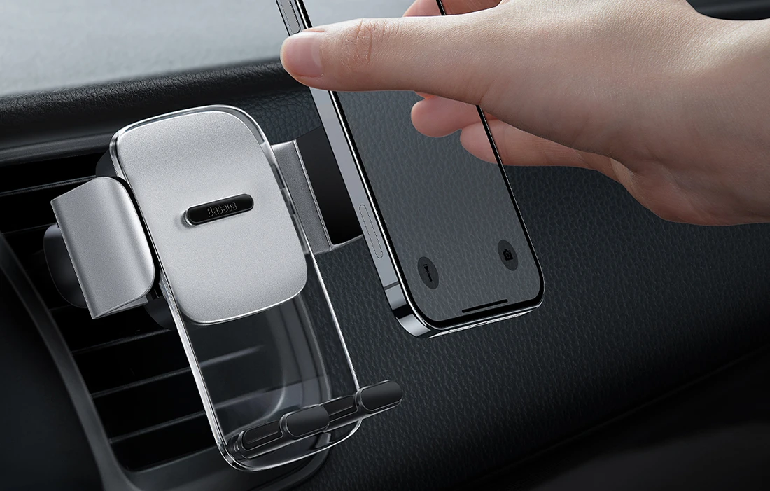 Baseus Easy Control Clamp automobilinis laikiklis - juodas aprašymas - Prekės nuotrauka