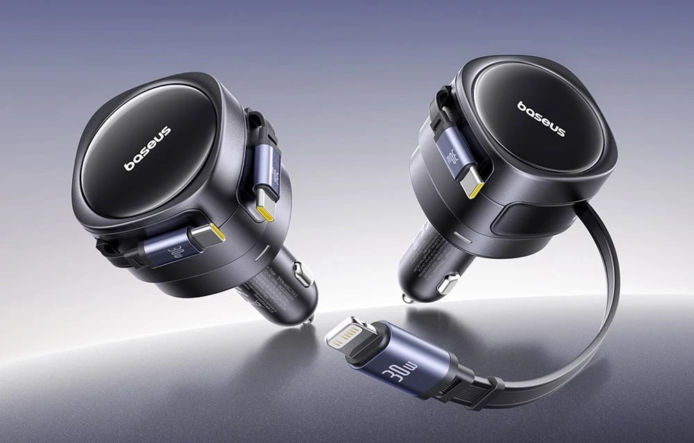 Baseus Enjoyment Max automobilinis įkroviklis with USB-C+Lightning cables 60W juodos spalvos aprašymas - Prekės nuotrauka Baseus Enjoyment Max automobilinis įkroviklis with USB-C+Lightning cables 60W juodos spalvos aprašymas - Prekės nuotrauka