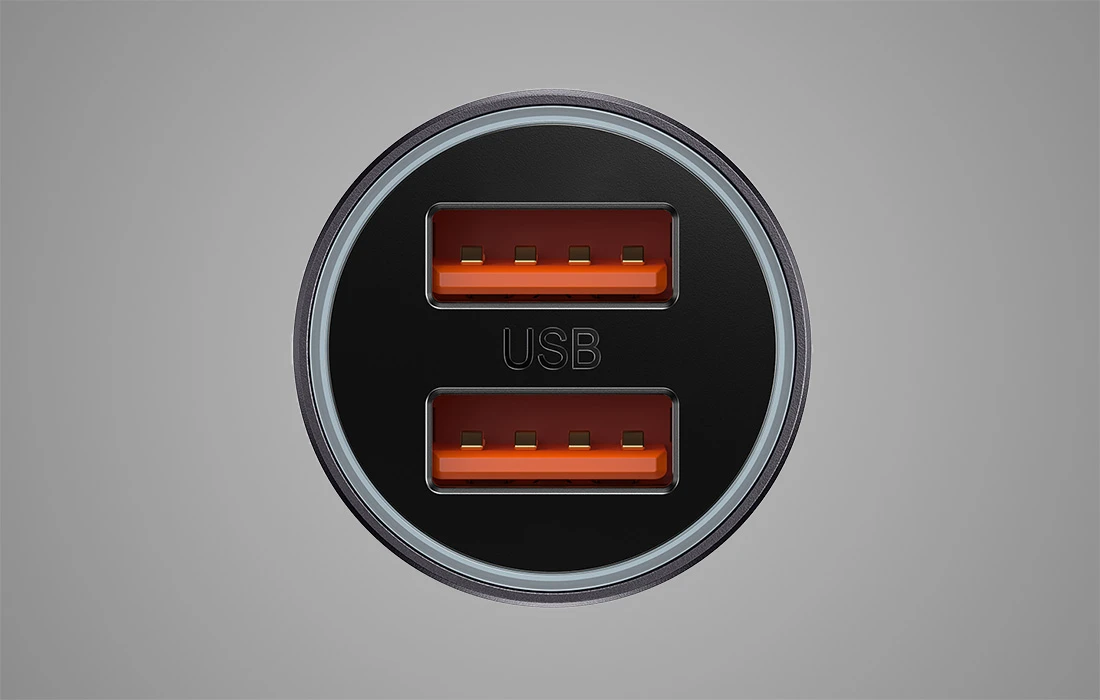Baseus Golden Contactor Max automobilinis įkroviklis, 2x USB, 60W (pilka) aprašymas - Prekės nuotrauka Baseus Golden Contactor Max automobilinis įkroviklis, 2x USB, 60W (pilka) aprašymas - Prekės nuotrauka