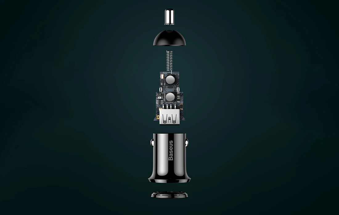Automobilinis įkroviklis Baseus Grain Pro 2x USB 4.8A - Baltas aprašymas - Prekės nuotrauka Automobilinis įkroviklis Baseus Grain Pro 2x USB 4.8A - Baltas aprašymas - Prekės nuotrauka