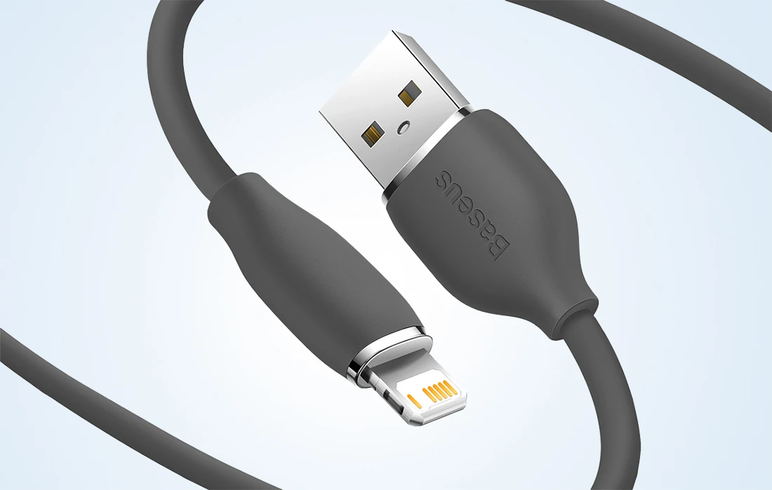 Baseus Jelly kabelis USB į Lightning, 2,4A, 1,2m juodos spalvos aprašymas - Prekės nuotrauka