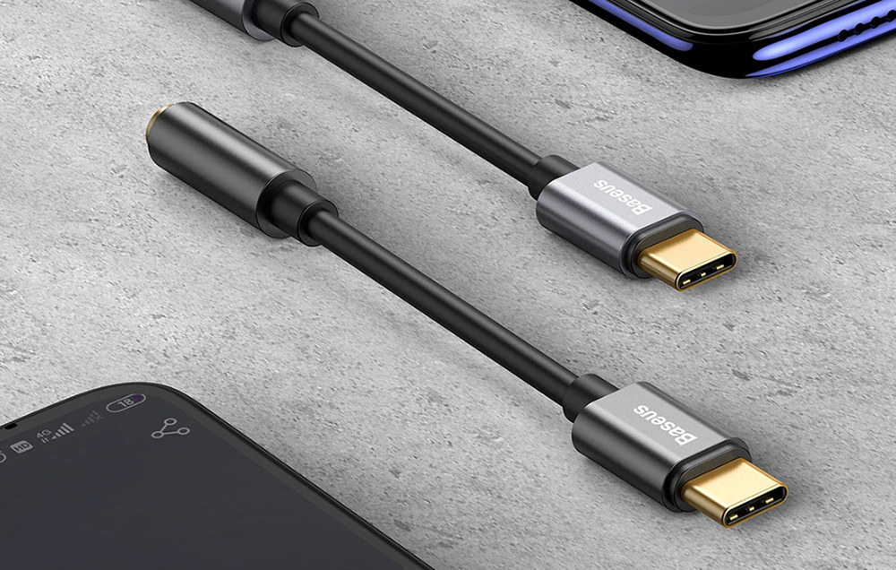 Adapteris USB C kištukas - 3.5mm stereo lizdas BASEUS aprašymas - Prekės nuotrauka Adapteris USB C kištukas - 3.5mm stereo lizdas BASEUS aprašymas - Prekės nuotrauka