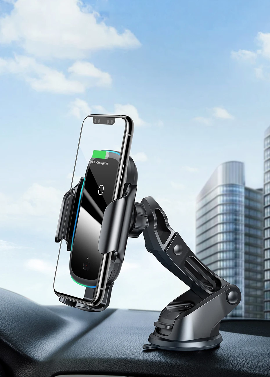 Baseus Light Electric Automobilinis laikiklis su Qi belaidžiu įkrovimu - Juodas aprašymas - Prekės nuotrauka Baseus Light Electric Automobilinis laikiklis su Qi belaidžiu įkrovimu - Juodas aprašymas - Prekės nuotrauka
