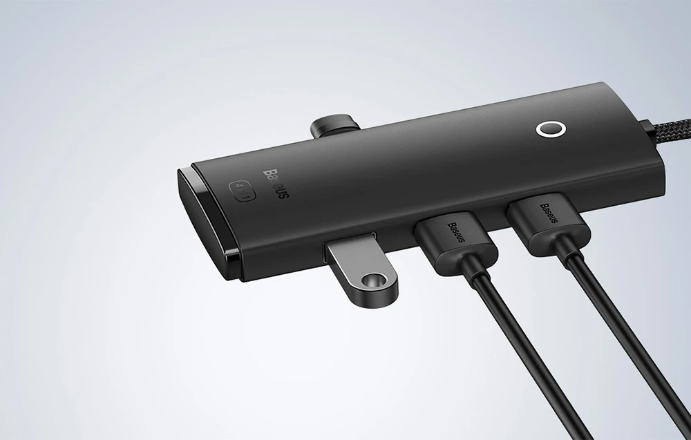 Baseus Lite serijos šakotuvas 4in1 USB-C - 4 x USB 3.0 + USB-C 1m – Juodas aprašymas - Prekės nuotrauka Baseus Lite serijos šakotuvas 4in1 USB-C - 4 x USB 3.0 + USB-C 1m – Juodas aprašymas - Prekės nuotrauka