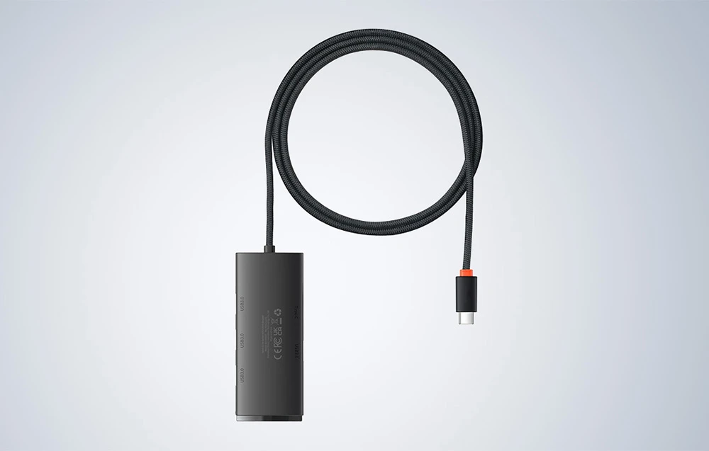 Baseus Lite serijos šakotuvas 4in1 USB-C - 4 x USB 3.0 + USB-C 1m – Juodas aprašymas - Prekės nuotrauka Baseus Lite serijos šakotuvas 4in1 USB-C - 4 x USB 3.0 + USB-C 1m – Juodas aprašymas - Prekės nuotrauka