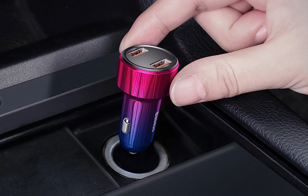 Dėklas Baseus Magic automobilinis įkroviklis USB + USB-C QC 4.0 PD 45W - Raudonas / Mėlynas aprašymas - Prekės nuotrauka Dėklas Baseus Magic automobilinis įkroviklis USB + USB-C QC 4.0 PD 45W - Raudonas / Mėlynas aprašymas - Prekės nuotrauka