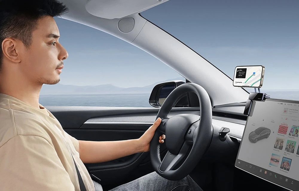 „Baseus MaxView“ magnetinis automobilio ekrano laikiklis su pilka spalva aprašymas - Prekės nuotrauka