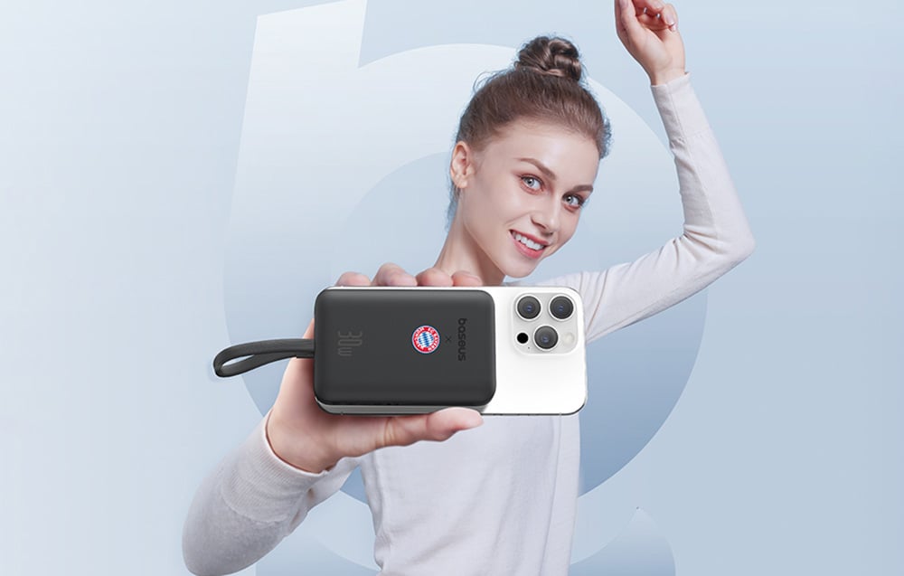 Baseus Mini 10000mAh 30W Magnetic Powerbank (juodas) Bayern Edition aprašymas - Prekės nuotrauka