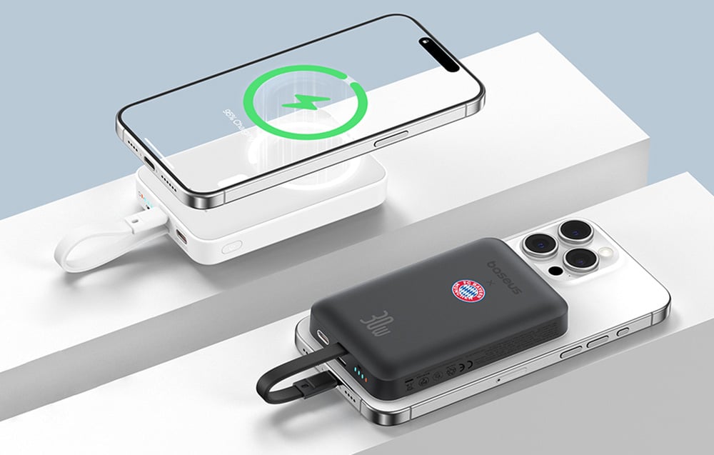 Baseus Mini 10000mAh 30W Magnetic Powerbank (juodas) Bayern Edition aprašymas - Prekės nuotrauka