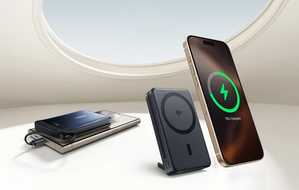Baseus Nomos Qi2 magnetinė išorinė baterija, USB-C 10000mAh 45W aprašymas - Prekės nuotrauka Baseus Nomos Qi2 magnetinė išorinė baterija, USB-C 10000mAh 45W aprašymas - Prekės nuotrauka