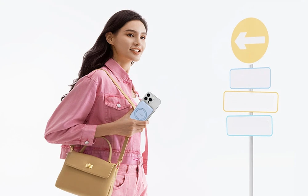 Baseus powerbank with stand PicoGo Qi2 5000mAh 20W (mėlynas) aprašymas - Prekės nuotrauka