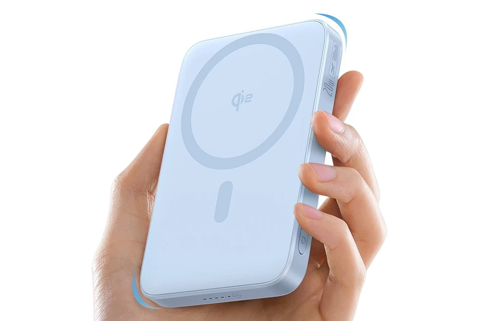 Baseus powerbank with stand PicoGo Qi2 5000mAh 20W (mėlynas) aprašymas - Prekės nuotrauka