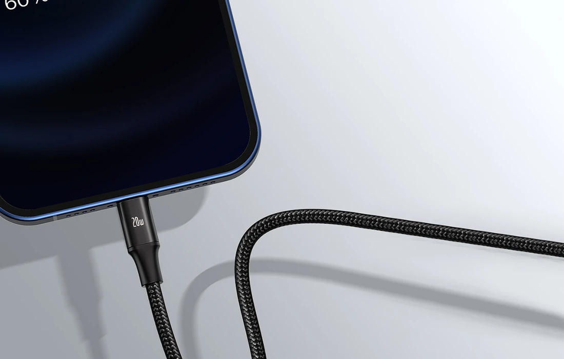 Kabelis USB C - 3 kištukai (USB C (iki 15W), micro USB (iki 10W), lightning (iki 20W)) 1.5m juodas Rapid BASEUS aprašymas - Prekės nuotrauka