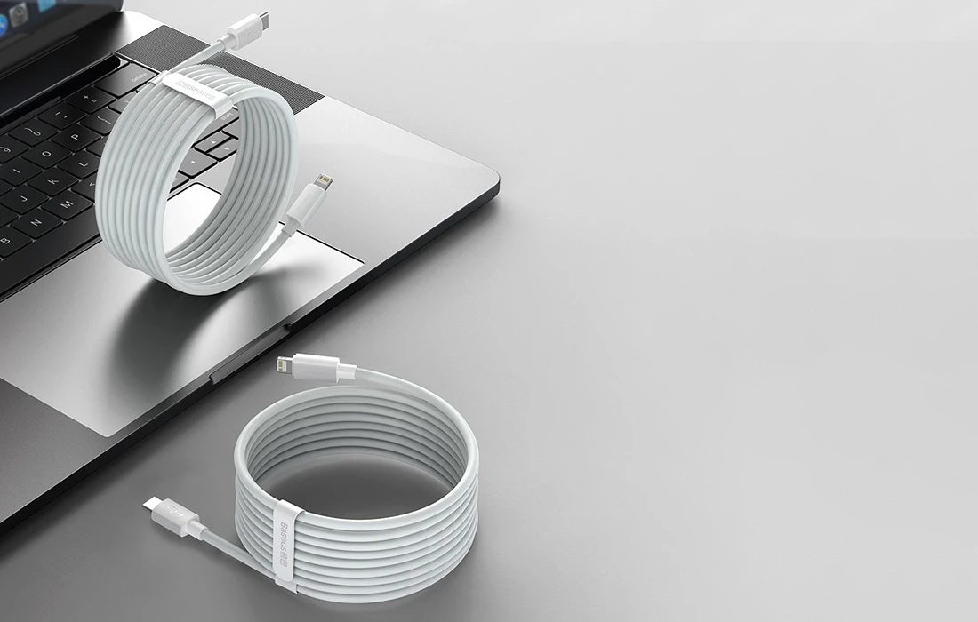 Baseus laidų rinkinys (USB - „Lightning“ 2 vnt.). greitas įkrovimas 1,5 m (Baltas) aprašymas - Prekės nuotrauka Baseus laidų rinkinys (USB - „Lightning“ 2 vnt.). greitas įkrovimas 1,5 m (Baltas) aprašymas - Prekės nuotrauka
