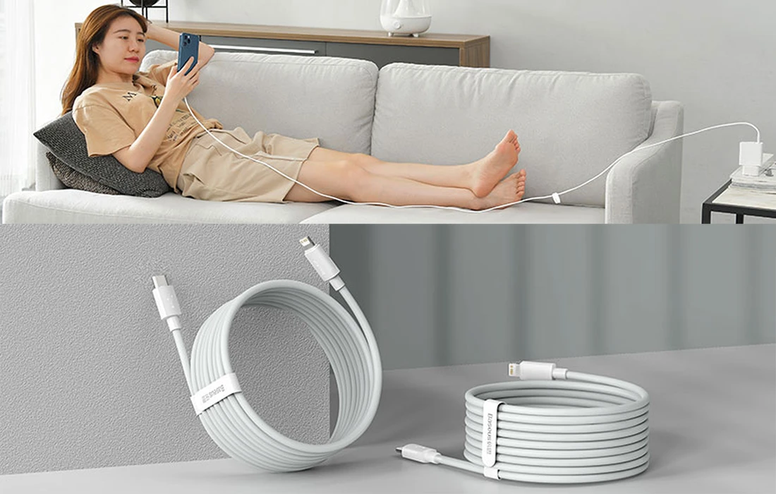 Baseus laidų rinkinys (USB - „Lightning“ 2 vnt.). greitas įkrovimas 1,5 m (Baltas) aprašymas - Prekės nuotrauka Baseus laidų rinkinys (USB - „Lightning“ 2 vnt.). greitas įkrovimas 1,5 m (Baltas) aprašymas - Prekės nuotrauka